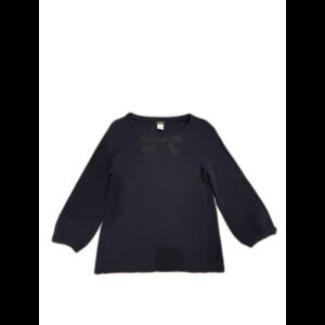 J Crew Bow Detail Wool Blend Sweater With Balloon Sleeves Size S Coquette EUC